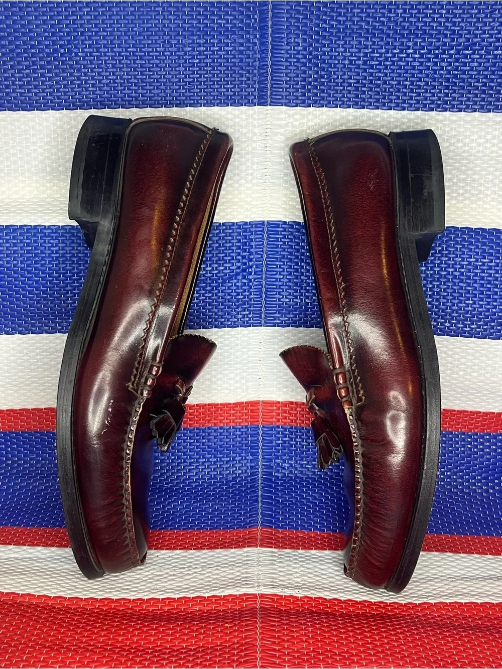 G. H. Bass Weejuns Jackie Tassel Kiltie Loafer Size 11 D Burgundy Dress Shoes - Picture 13 of 15